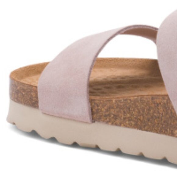 new BIO STEP Double-Band Flatform Slide Sandals Leath in Blush 255 3M2T - Picture 3 of 6